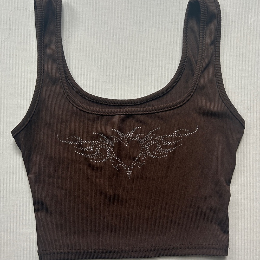 Y2K rhinestone crop top